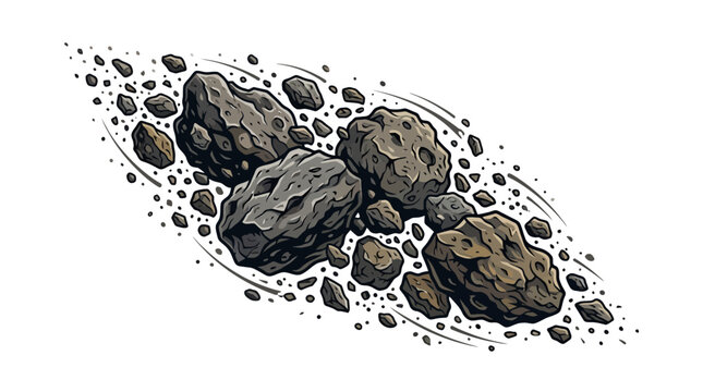 Large Dark Gray Rocks and Pebbles.