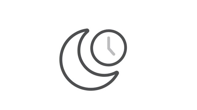 Moon With Clock, vector, icon, video.