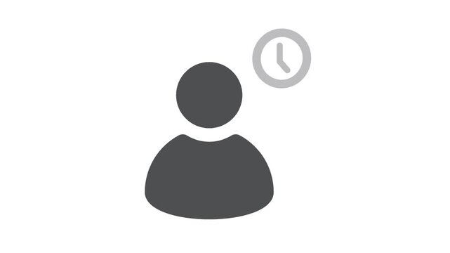 Service time sign. Waiting line sign . Man with a watch, vector.