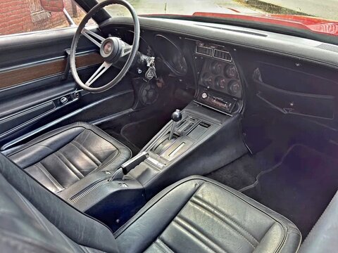 Chevrolet Corvette C3 interior showing vintage dashboard and steering wheel