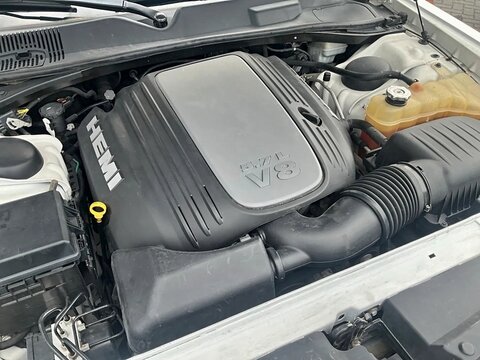 Dodge Challenger HEMI V8 engine showcasing automotive power