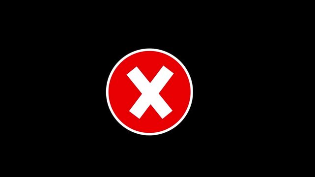 Cross symbol inside a red circle communicates a negative status or an action that is disallowed.