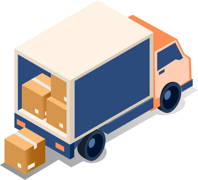Logistics and Supply Chain Isometric Illustration Set. Warehouse and Logistics Isometric Illustration Collection. Global Supply Chain Isometric Icon Set.