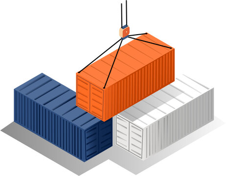 Logistics and Supply Chain Isometric Illustration Set. Warehouse and Logistics Isometric Illustration Collection. Global Supply Chain Isometric Icon Set.