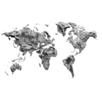 halftone dots png transparent Black and white halftone dot world map illustration