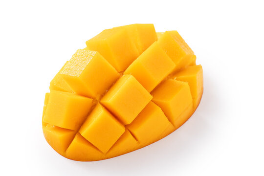 Fresh ripe mango fruit isolated on white background with clipping path