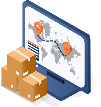 Logistics and Supply Chain Isometric Illustration Set. Warehouse and Logistics Isometric Illustration Collection. Global Supply Chain Isometric Icon Set.