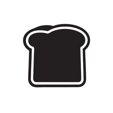 Black silhouette of a slice of bread