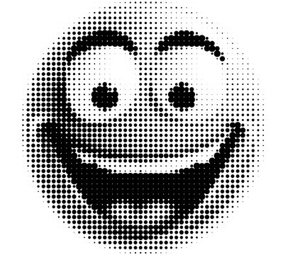 halftone dots png transparent Happy smiling face icon with halftone dot pattern effect