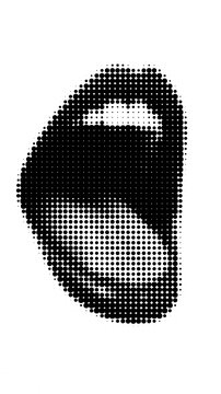 halftone dots png transparent Open mouth with black and white halftone dot pattern effect