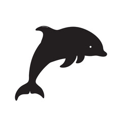 Black dolphin silhouette swimming © Sadia Mim