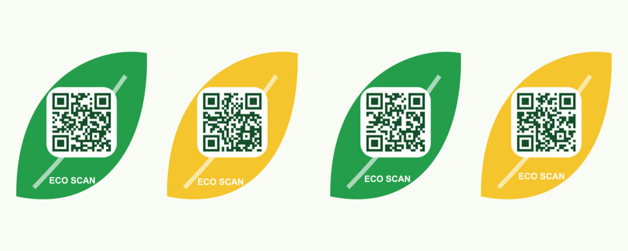 Four leaf shapes with QR codes during a clean studio lighting setup