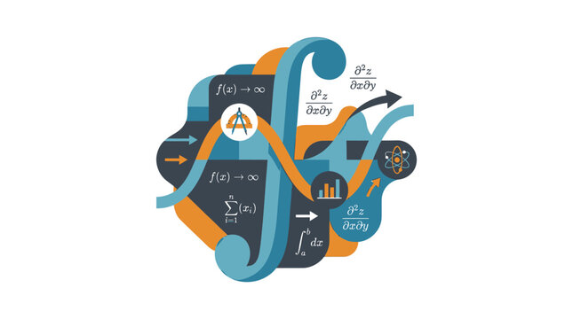 Abstract Mathematics And Science Concept With White Background