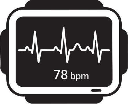 Smartwatch screen displaying heart rate monitor reading seventy-eight beats per minute in a clean, modern design.