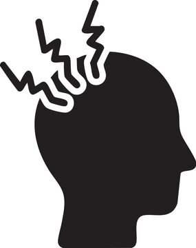 Silhouette of human head with lightning bolt emerging to symbolize sudden inspiration or creative breakthrough moments.