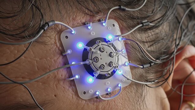 Futuristic Brain Interface Technology in Action