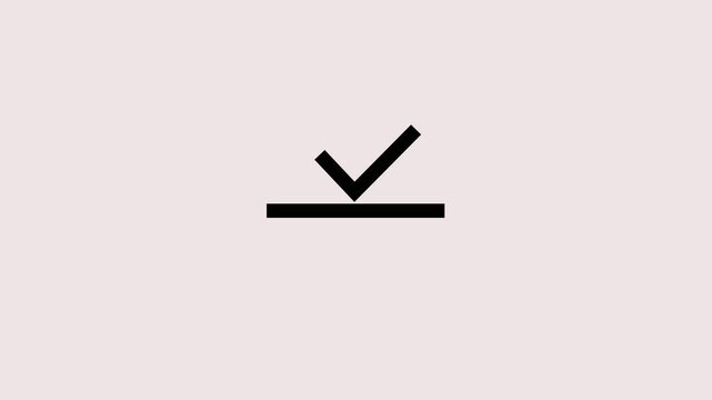 Minimalist black check mark icon representing a successful task completion or correct choice for digital user interface design presented as a simple flat graphic element for web apps