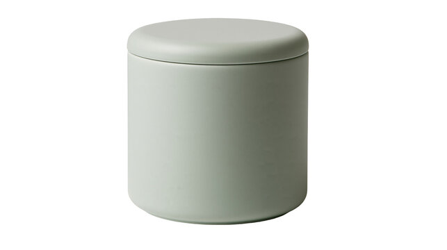 Sage green ceramic jar with lid