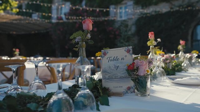 Decorated Wedding Reception Table Outdoors