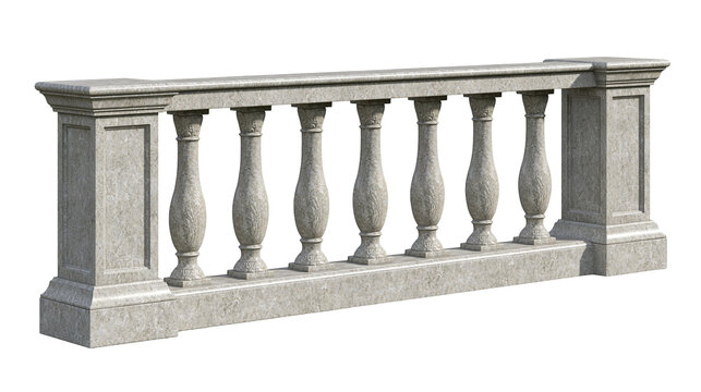 Stone balustrade with decorative balusters and square posts