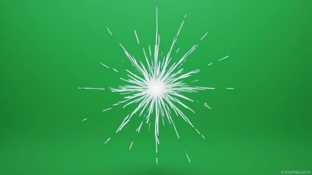 Starburst explosion radiating outwards on a vibrant green backdrop with subtle cinematic motion during celebration events