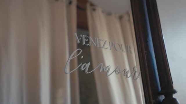 Wedding Mirror with French Romantic Quote