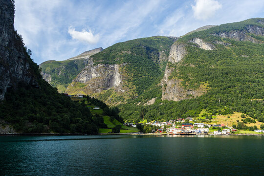 Undredal Village on Aurlandsfjord in Vestland, Norway