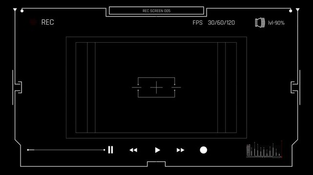 Futuristic Sci Fi Camera Viewfinder Overlay with Nested Framing and Frame Rate Options