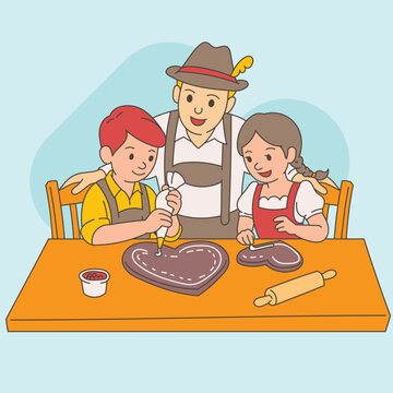 Friends in Traditional Bavarian Ocoberfest