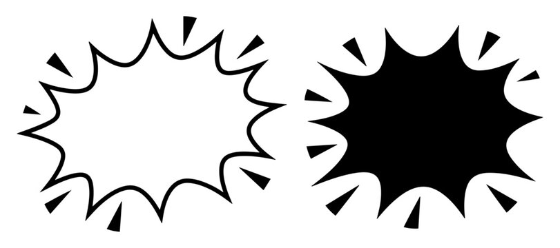 explosion burst outline filled vector icon