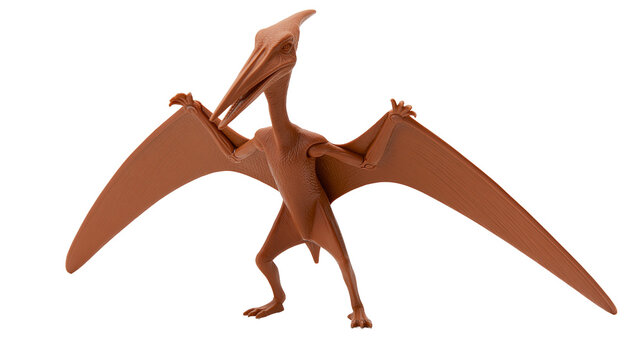 Brown Pterodactyl Toy Dinosaur with Wings Spread
