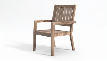 Fototapeta premium Rustic wooden chair with slatted design