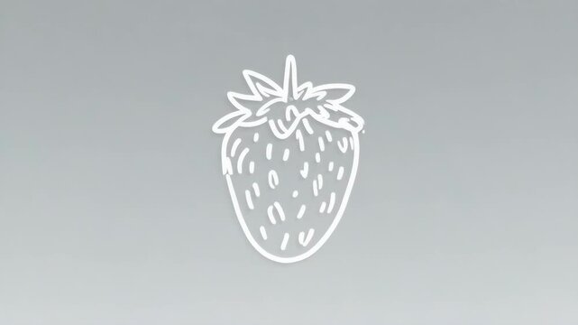 White Strawberry Icon Pattern on Gradient Background with Copy Space and Cinematic Motion