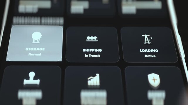 LNG Operations Overview Cards Showing Storage Shipping and Loading Status
