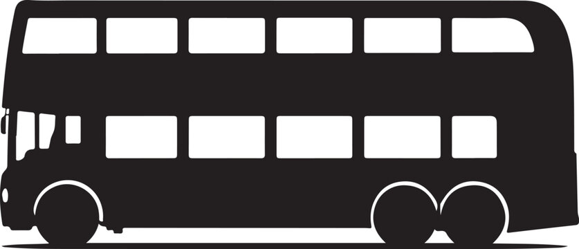  Double decker bus silhouette vector