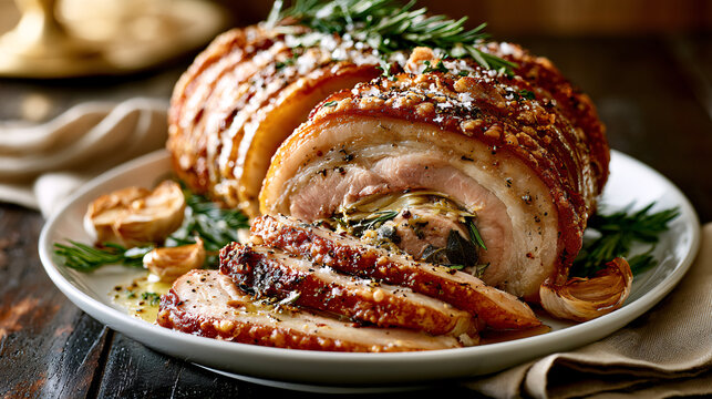 Traditional Italian Porchetta Roast Pork