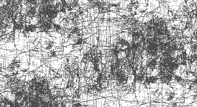 Grungy distressed surface texture featuring high contrast monochrome scratches and weathered organic patterns for artistic