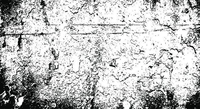 Weathered distressed surface texture featuring high contrast monochrome grunge patterns for artistic background design elements