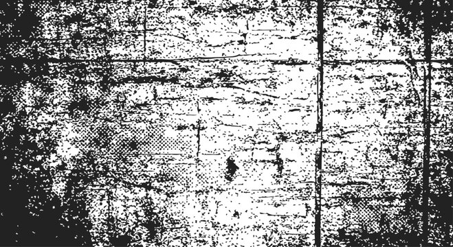 Distressed monochrome surface pattern featuring weathered grunge texture with high contrast abstract details