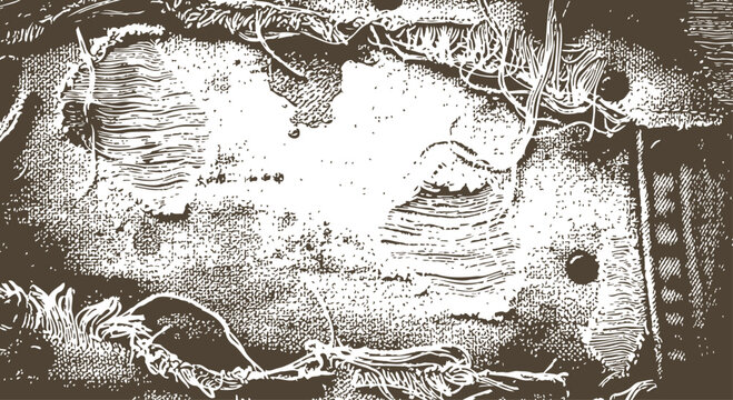 Distressed fabric texture featuring ripped denim surface with frayed edges with contrast close distressed