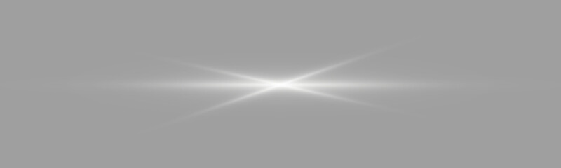 PNG. White magic light beam features sparkling dust particles and soft glowing edges. Bright horizontal effect adds depth to futuristic compositions. Vector graphics. © Extrastock