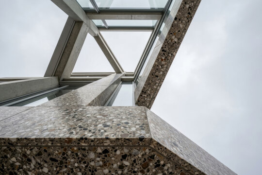 Modern architectural glass and concrete structure