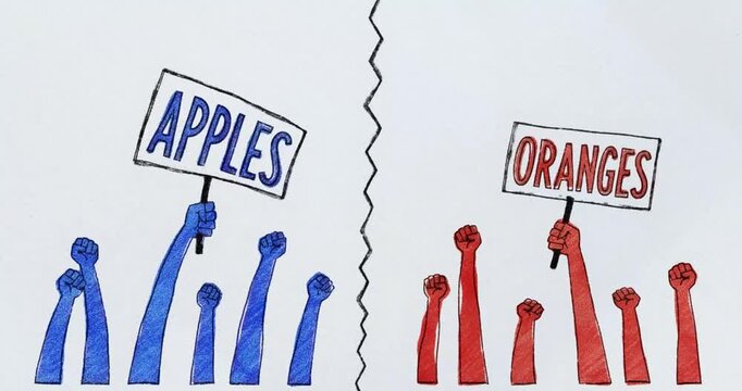 Political Polarization and Social Division Between Red and Blue Groups - Apples vs Oranges