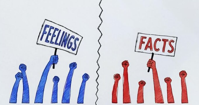 Political Polarization and Social Division Between Red and Blue Groups - Facts vs Feelings