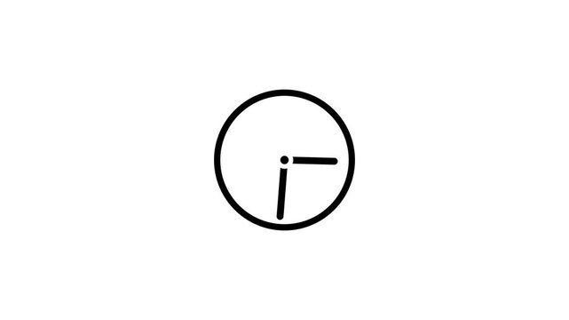 Time lapse 2d clock animated. first spinning clocks hand.