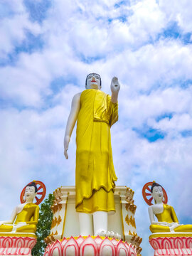 Buddha statue, Big standing Buddha statue at Wat Phra That Doi Kham in Chiang Mai, Thailand