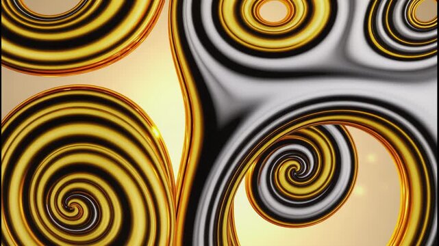 Golden Swirls on White Background