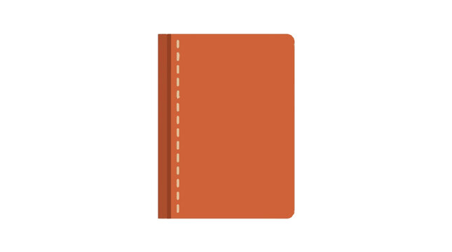 Brown leather journal with stitched binding and scroll detail suitable for writing or note taking