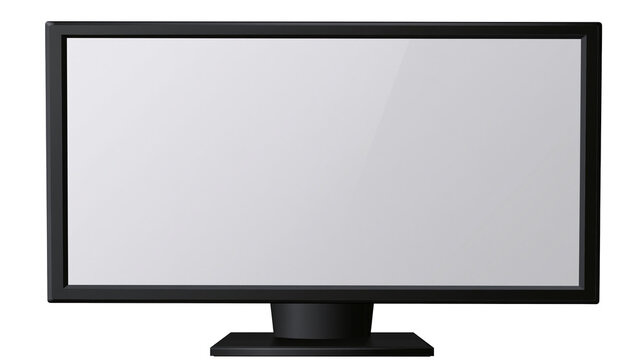 Black flat screen computer monitor with blank white display