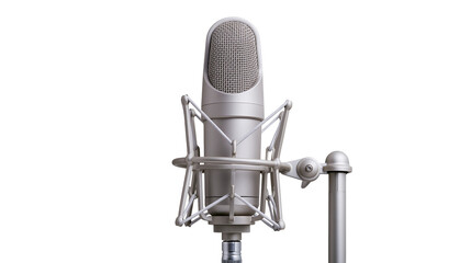 Studio condenser microphone with shock mount on stand © Isolde